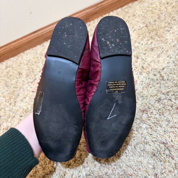 Free People Cara Ballet Flats Leather Wild Mulberry - Picture 7 of 12
